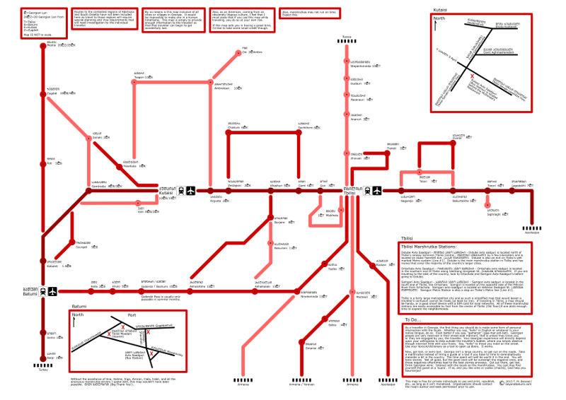 Georgian mini-bus rout map